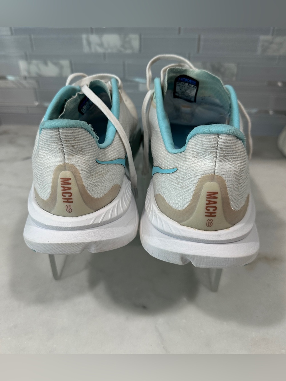 Hoka Women's Athletic Shoes in White and Teal Size 10B - Picture 5 of 8